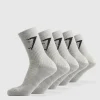 Sale Gymshark Crew Socks 5pk LightGreyMarl