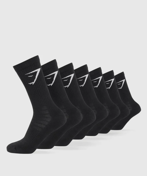 Outlet Gymshark Crew Socks 7pk Black