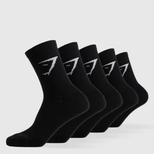 Discount Gymshark Crew Socks 5pk Black