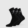 Hot Gymshark Crew Socks 3pk Black