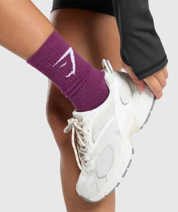 Clearance Gymshark Crew Socks 3pk MagentaPurple/SoftPurple/WarmLilac