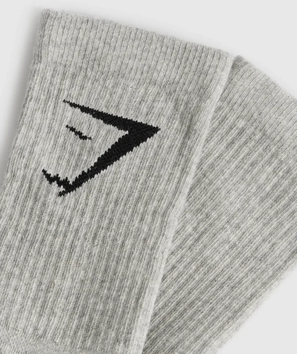 Sale Gymshark Crew Socks 5pk LightGreyMarl