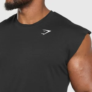 Clearance Gymshark Critical Cut Off Tank Black