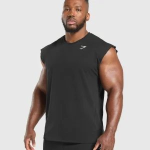 Clearance Gymshark Critical Cut Off Tank Black