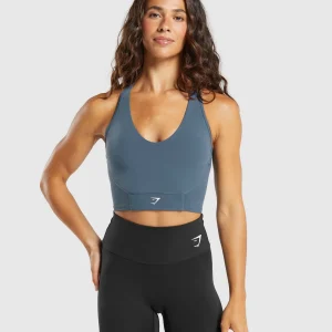 New Gymshark Crop Mesh Tank CargoBlue