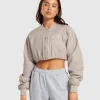 Outlet Gymshark Cropped Bomber Jacket StonePink