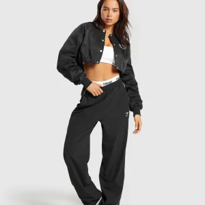 Discount Gymshark Cropped Bomber Jacket Black