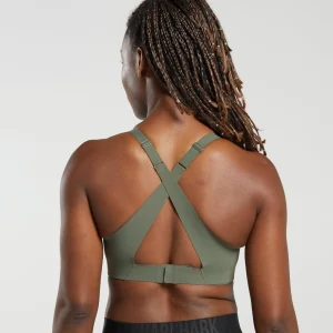 New Gymshark Cross Back Sports Bra CoreOlive