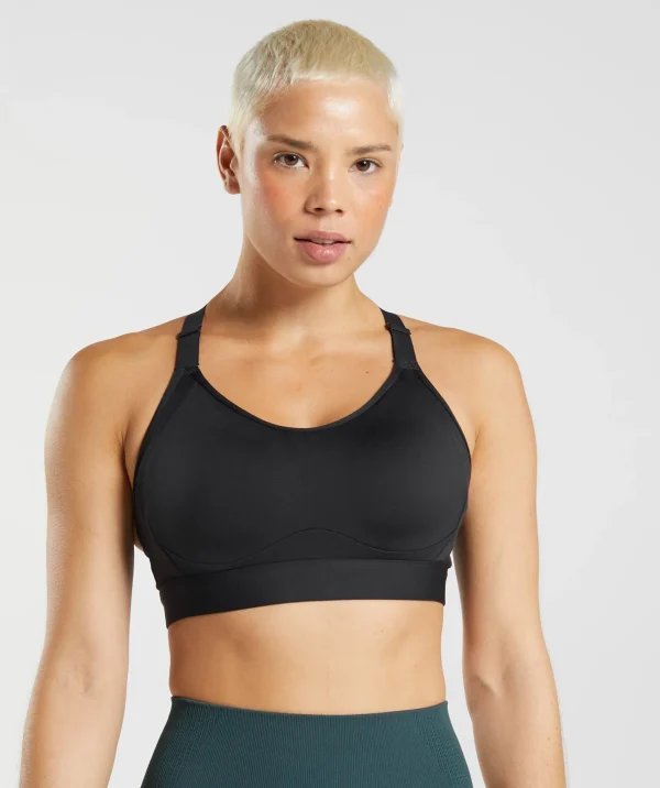 Clearance Gymshark Cut Out Back High Support Sports Bra, B/C-E/F Black