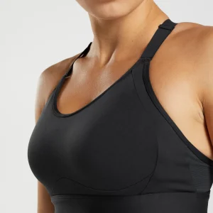 Clearance Gymshark Cut Out Back High Support Sports Bra, B/C-E/F Black