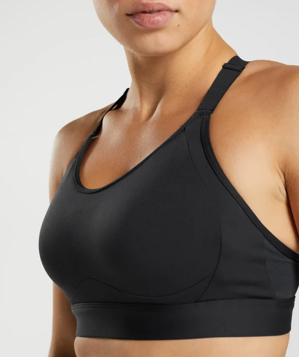 Clearance Gymshark Cut Out Back High Support Sports Bra, B/C-E/F Black