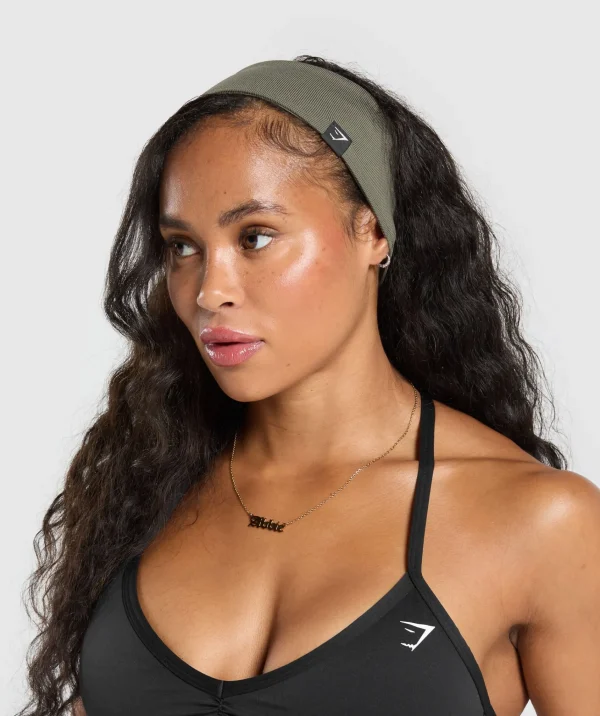 Fashion Gymshark Diffuse Sweat Headband BaseGreen