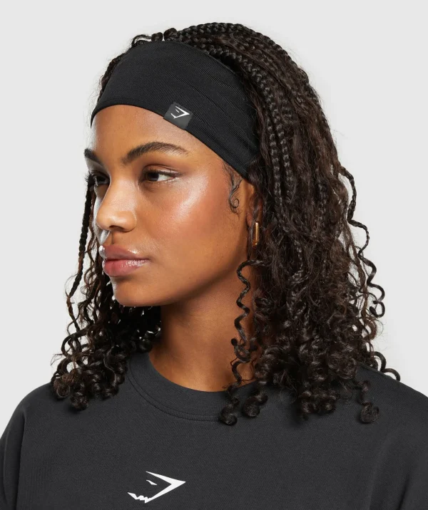 Outlet Gymshark Diffuse Sweat Headband Black