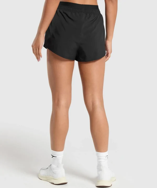 Outlet Gymshark Double Waistband Shorts Black/Black