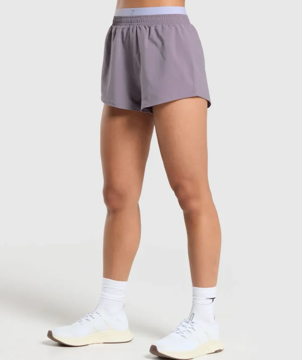 Best Gymshark Double Waistband Shorts FogPurple/SilverLilac