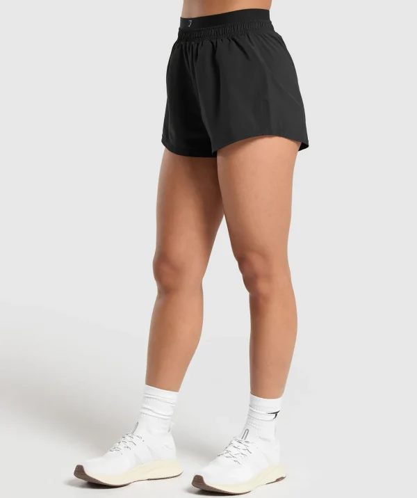 Outlet Gymshark Double Waistband Shorts Black/Black