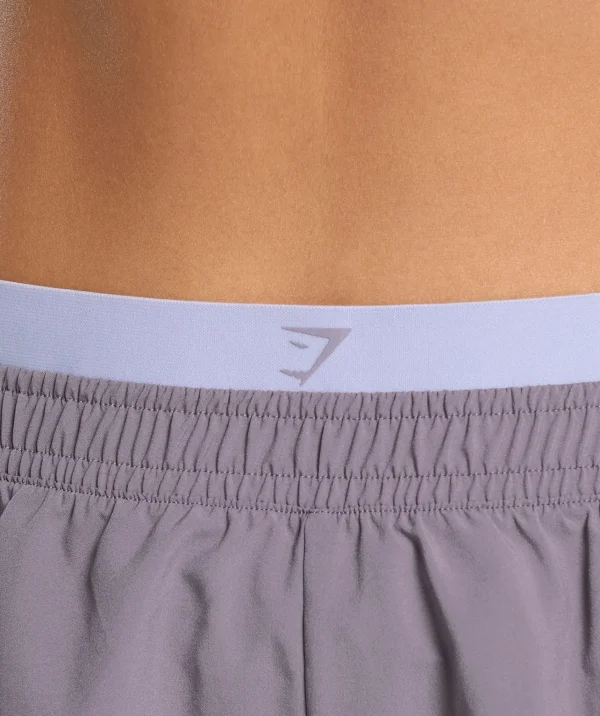 Best Gymshark Double Waistband Shorts FogPurple/SilverLilac