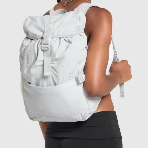 Hot Gymshark Drawstring Backpack LightGrey