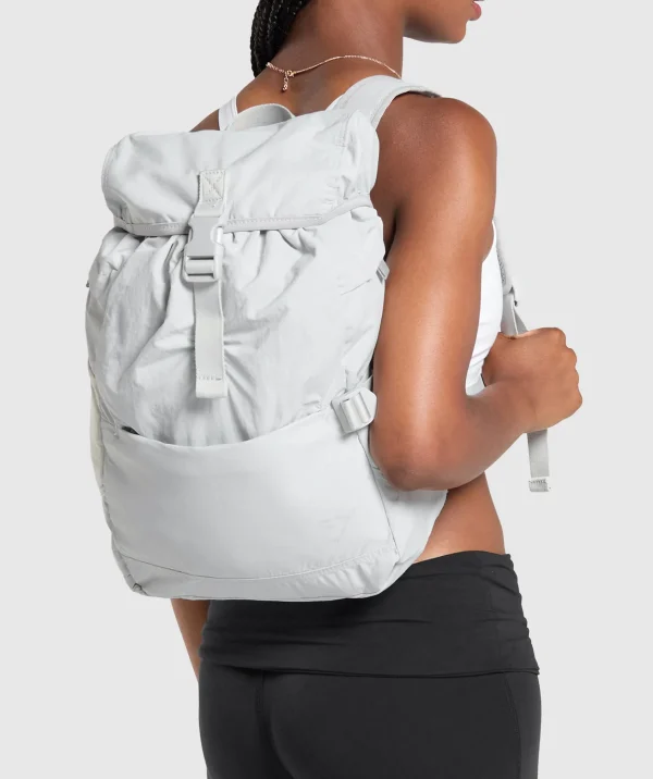 Hot Gymshark Drawstring Backpack LightGrey