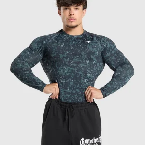 Discount Gymshark Element Baselayer Long Sleeve T-Shirt TitaniumBlue