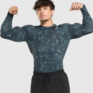 Discount Gymshark Element Baselayer Long Sleeve T-Shirt TitaniumBlue