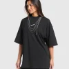 Best Gymshark Elevate Chain Oversized T-Shirt Black