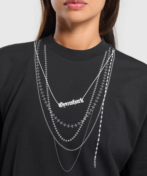 Best Gymshark Elevate Chain Oversized T-Shirt Black