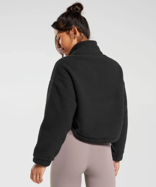 Online Gymshark Elevate Fleece Midi Jacket Black