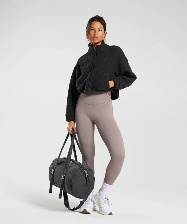 Online Gymshark Elevate Fleece Midi Jacket Black