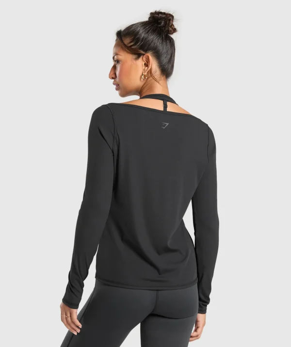 Online Gymshark Elevate Long Sleeve Top Black