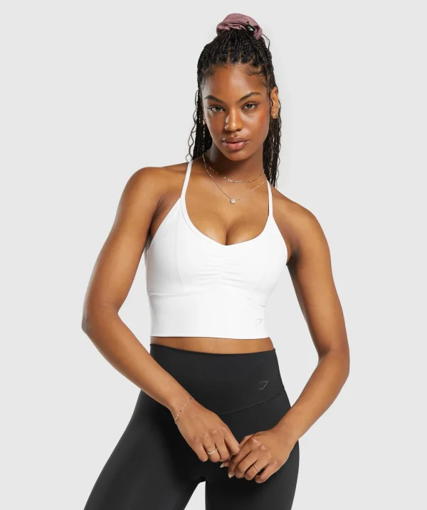 Hot Gymshark Elevate Longline Sports Bra White