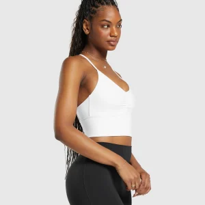 Hot Gymshark Elevate Longline Sports Bra White