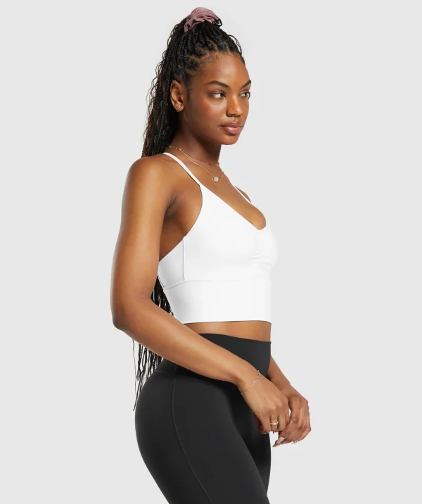 Hot Gymshark Elevate Longline Sports Bra White