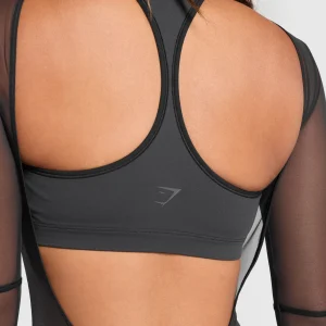 Hot Gymshark Elevate Mesh Bodysuit Black