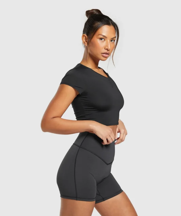 Outlet Gymshark Elevate Ruched Crop Top Black