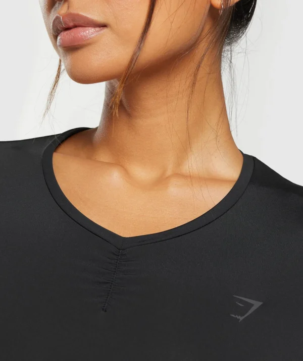 Outlet Gymshark Elevate Ruched Crop Top Black