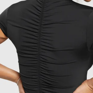 Outlet Gymshark Elevate Ruched Crop Top Black