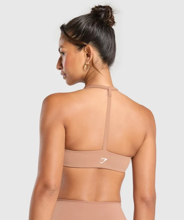 Online Gymshark Elevate Sports Bra AutumnBrown