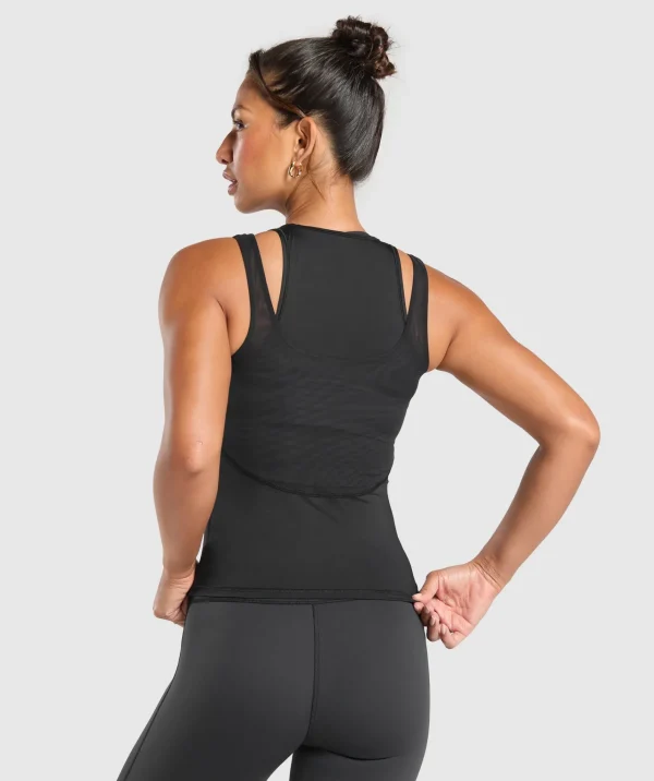 Online Gymshark Elevate Tank With Shelf Black