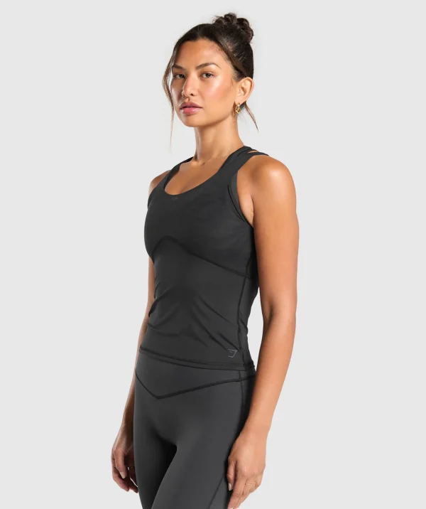 Online Gymshark Elevate Tank With Shelf Black