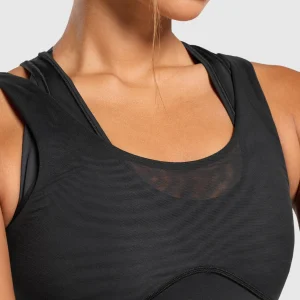 Online Gymshark Elevate Tank With Shelf Black