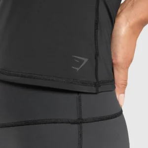 Online Gymshark Elevate Tank With Shelf Black