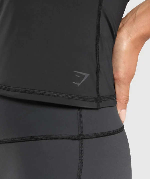 Online Gymshark Elevate Tank With Shelf Black