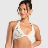 Sale Gymshark Elevate Tattoo Graphic Sports Bra CreamBeige