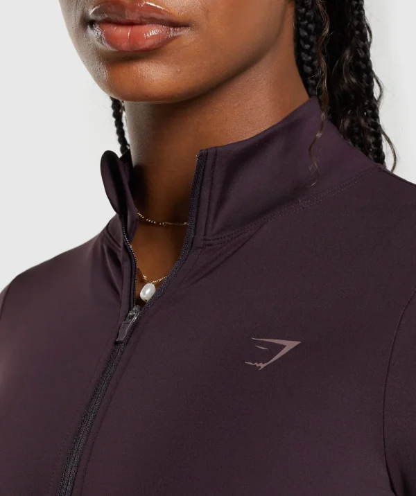 Discount Gymshark Elevate Tracktop PlumBrown