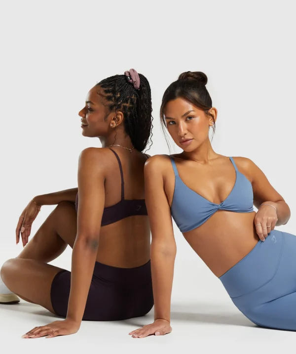 Best Gymshark Elevate Twist Front Bralette FadedBlue