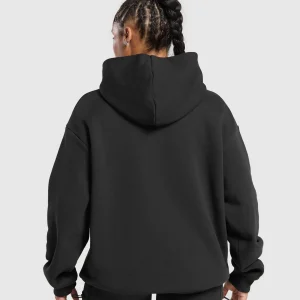 Discount Gymshark Embroidered Logo Oversized Hoodie Black