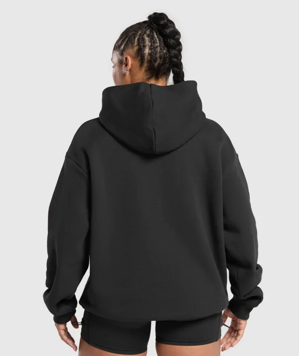 Discount Gymshark Embroidered Logo Oversized Hoodie Black