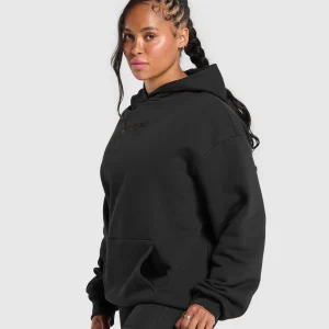 Discount Gymshark Embroidered Logo Oversized Hoodie Black