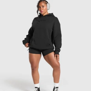 Discount Gymshark Embroidered Logo Oversized Hoodie Black